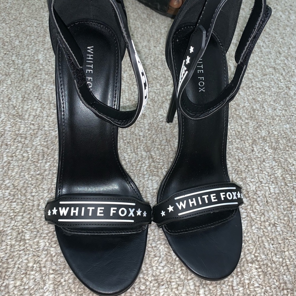 Black strapped heels